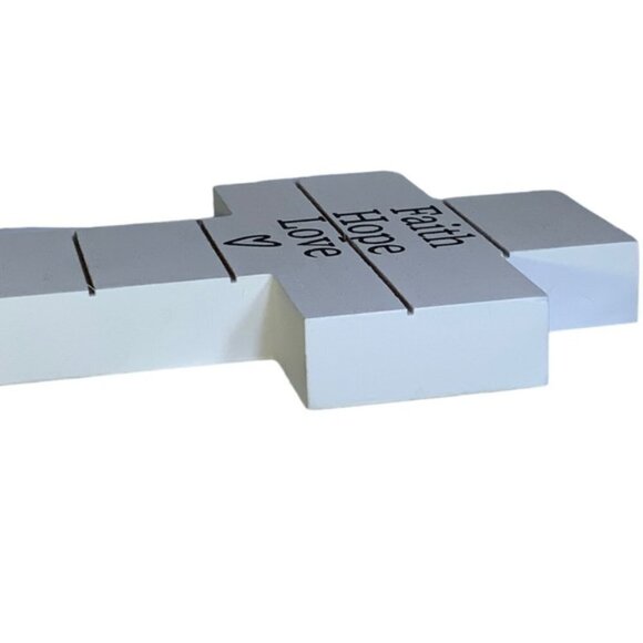 Cross Wall Decor Hanging or Freestanding Religious Home Decor Gift White Black - Picture 7 of 16